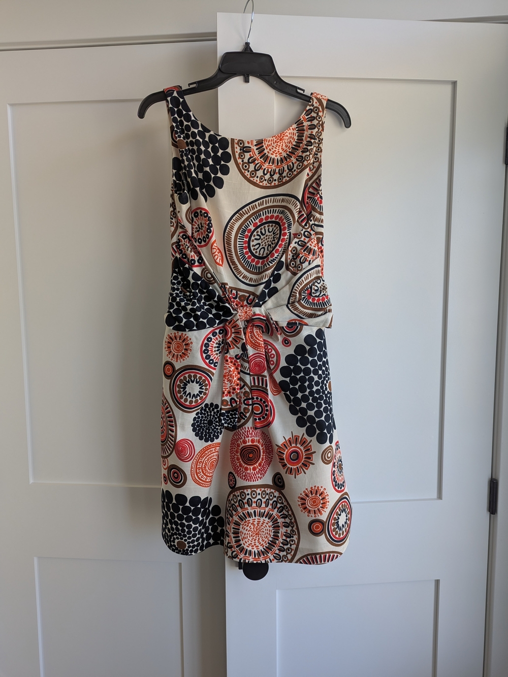 kate spade Cream Dress with Black & Orange Circular Print